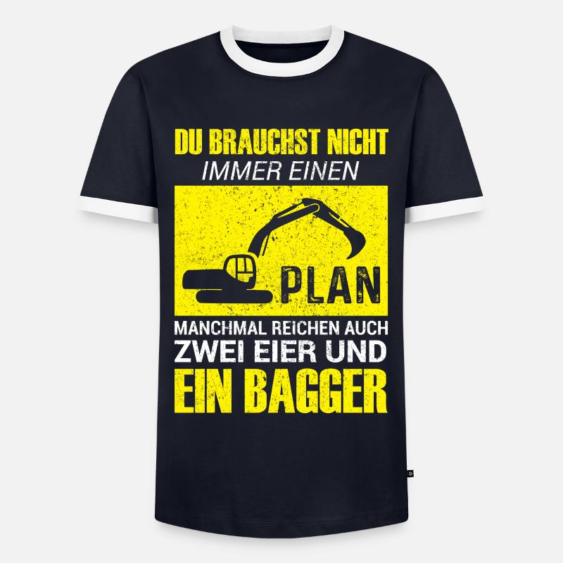 Lustiges Baggerfahrer Bagger Baggerführer baggern - Männer Kontrast-T-Shirt - Navy/Weiß 