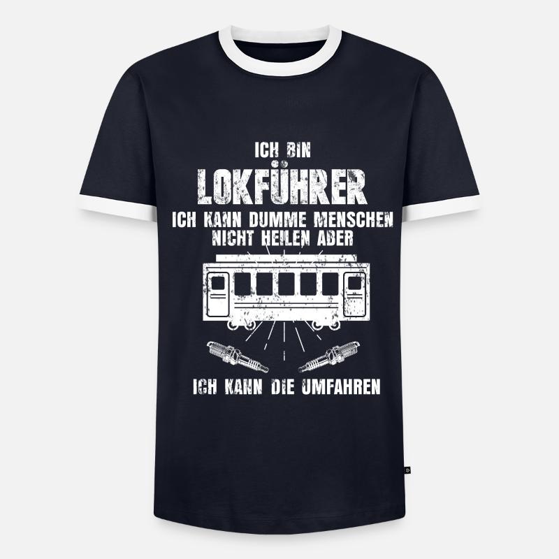 train - Men's Ringer Shirt - navy/white