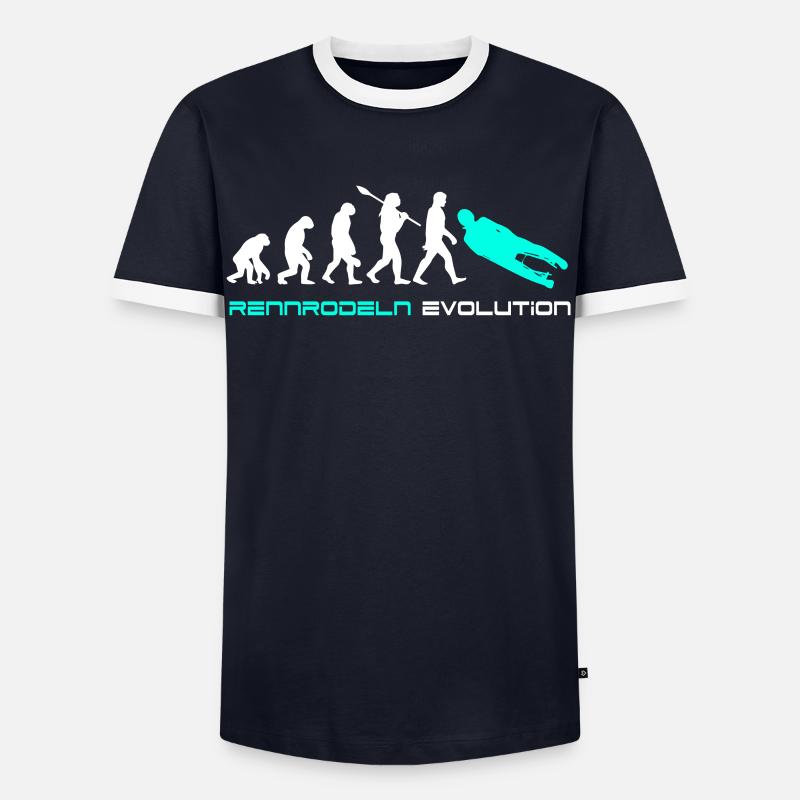 Luge de course Evolution - T-shirt contrasté Homme - marine/blanc