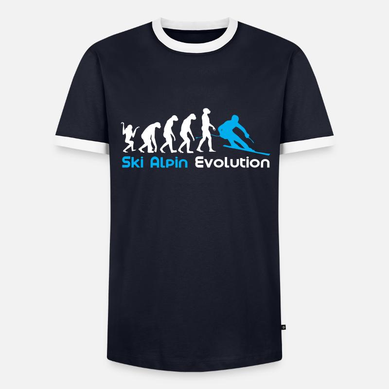 Alpine Skiing Evolution - Men's Ringer Shirt - navy/white 