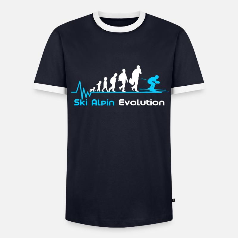 Alpine Skiing Evolution - Men's Ringer Shirt - navy/white