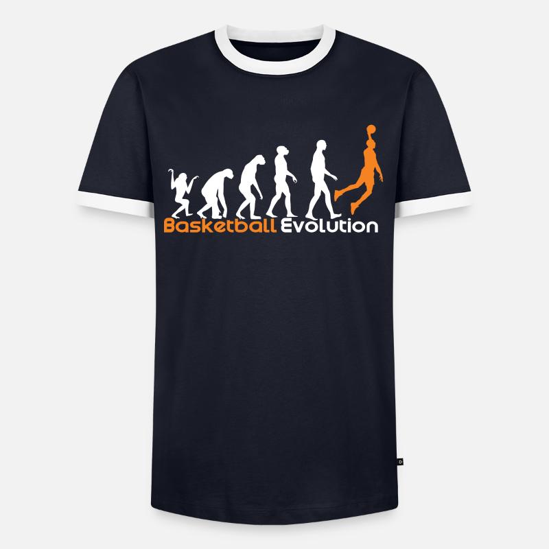 Basketball Evolution - Men's Ringer Shirt - navy/white 