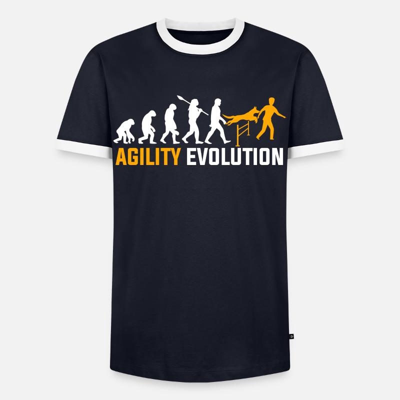 Agility Evolution - Männer Kontrast-T-Shirt - Navy/Weiß 