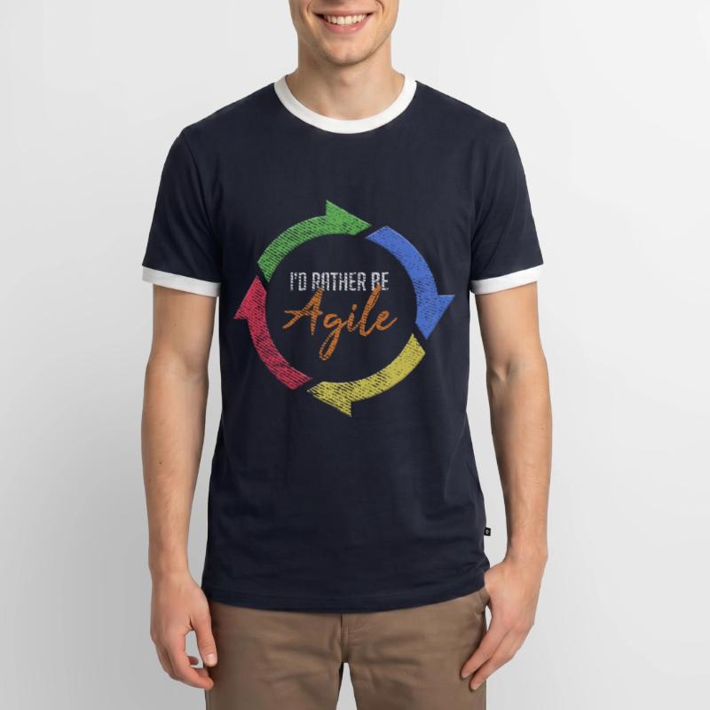 Logiciel Agile Scrum Master Devops Coding T-shirt contrasté Homme