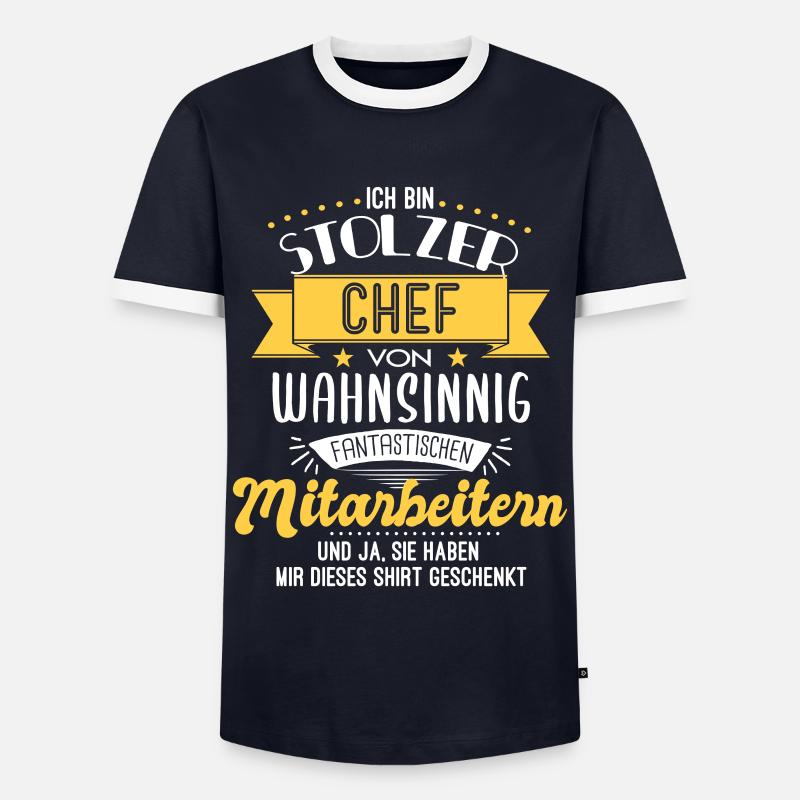 Stolzer Chef Mitarbeiter Team Geschenk - Männer Kontrast-T-Shirt - Navy/Weiß 