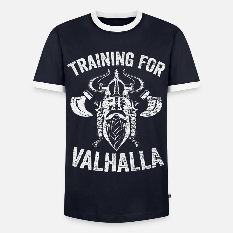 Wikinger Valhalla - Männer Kontrast-T-Shirt - Navy/Weiß 