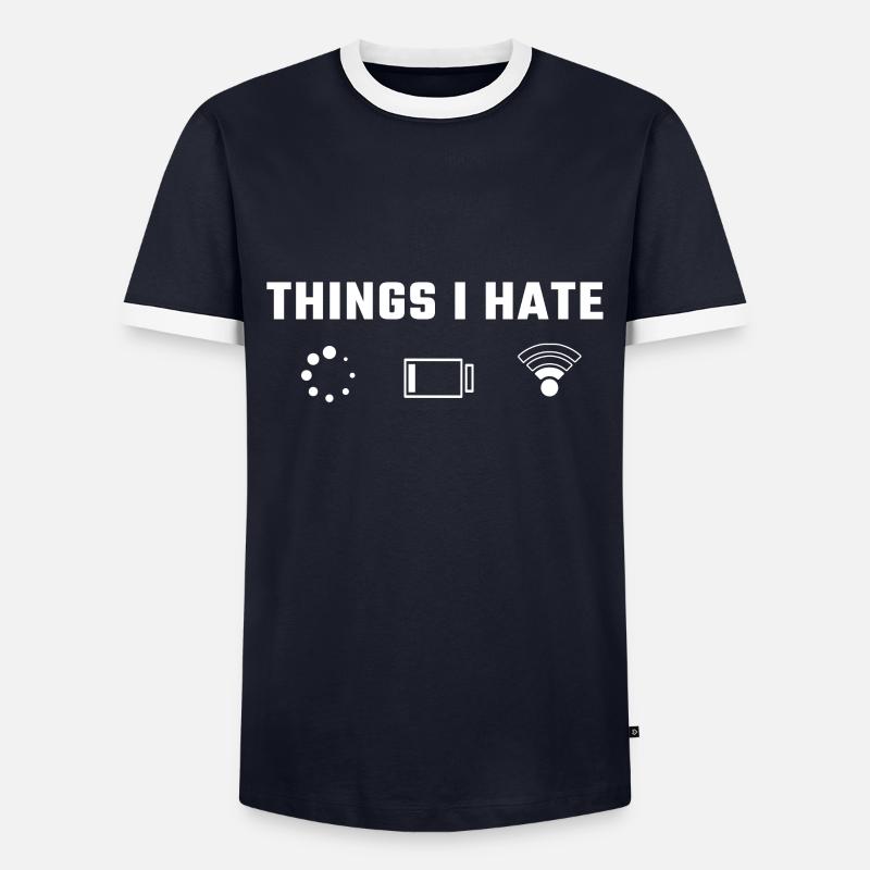 Things I Hate - Men's Ringer Shirt - navy/white