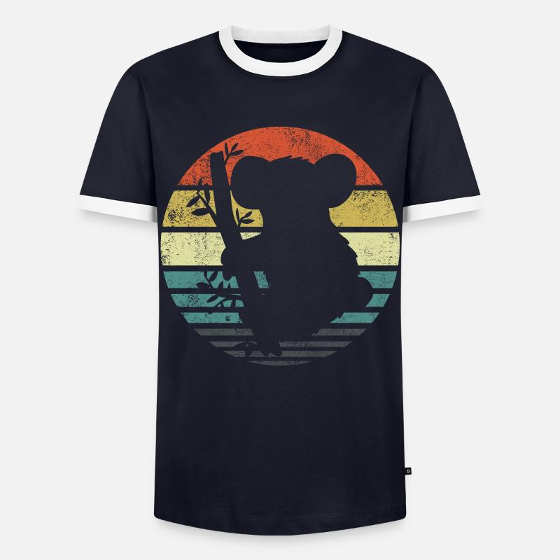 Koala Retro - Männer Kontrast-T-Shirt - Navy/Weiß 