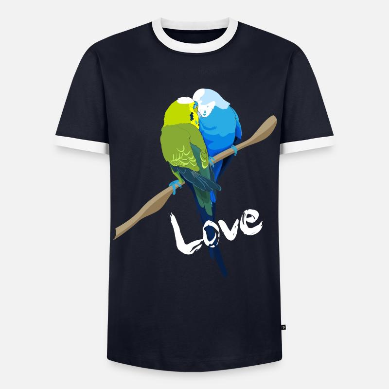 budgerigar - Men's Ringer Shirt - navy/white 