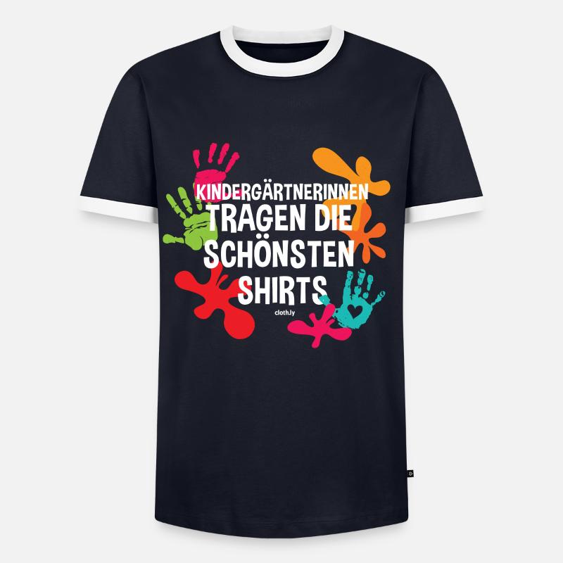 Kindergärtnerin Kindergarten Pädagogen - Männer Kontrast-T-Shirt - Navy/Weiß 
