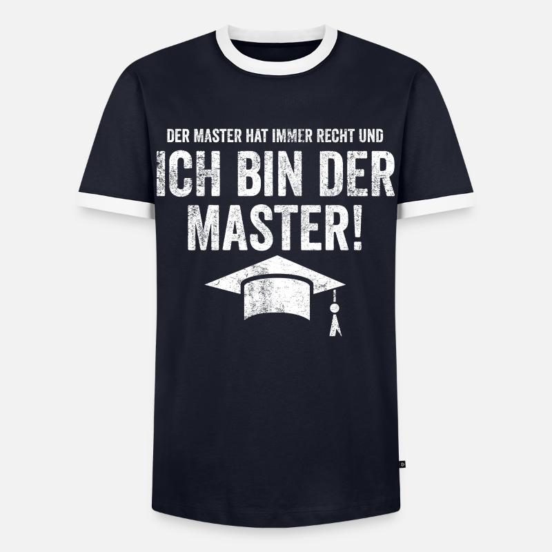 Master Studium Student Abschluss - Männer Kontrast-T-Shirt - Navy/Weiß 