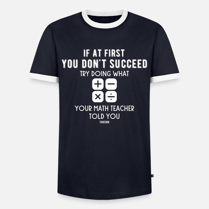 Math funny teacher saying arithmetic - Men's Ringer Shirt - navy/white 