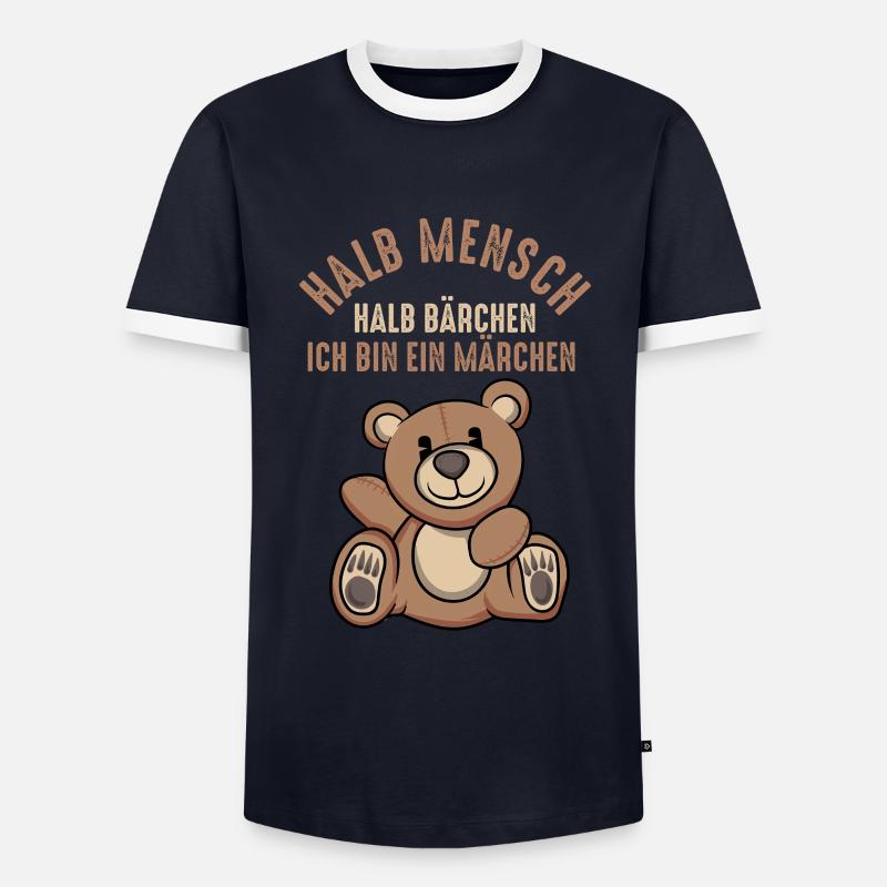 Teddybär Bärchen Bär Märchen Teddybärchen - Männer Kontrast-T-Shirt - Navy/Weiß 