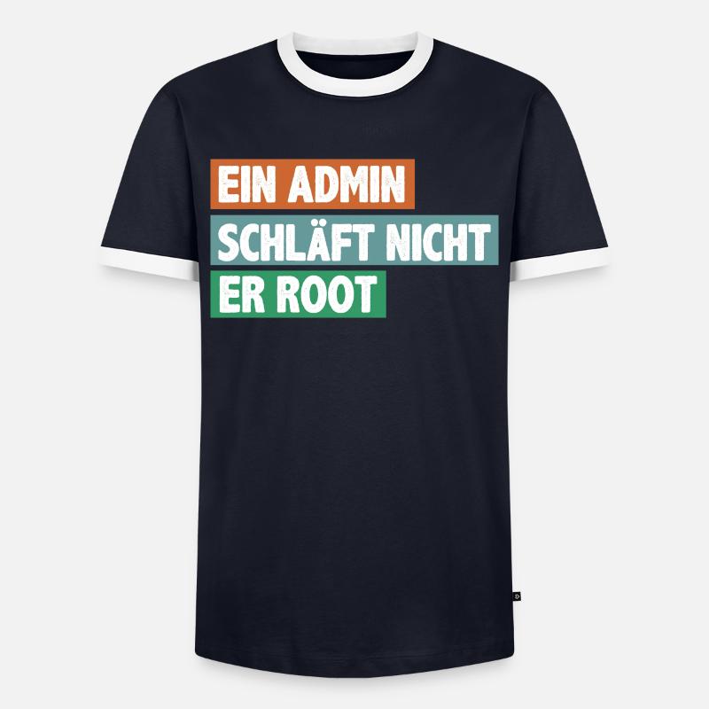 Admin Informatiker Informatik Administrator - Männer Kontrast-T-Shirt - Navy/Weiß