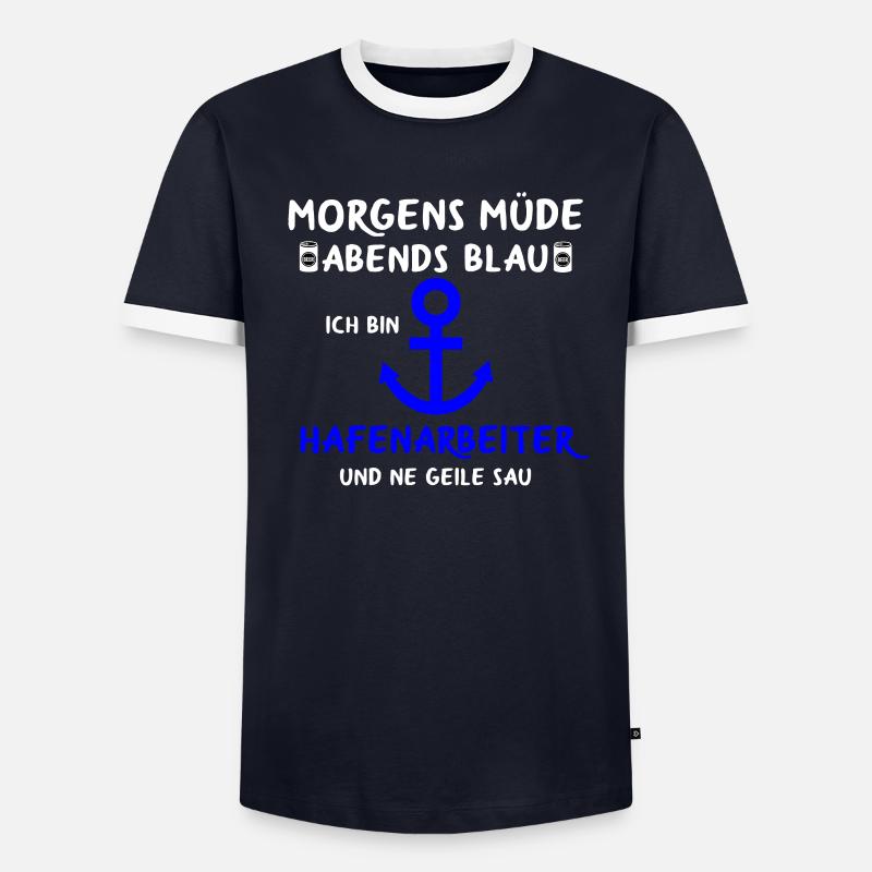 Hafenarbeiter Dockarbeiter Docker Hafen - Männer Kontrast-T-Shirt - Navy/Weiß