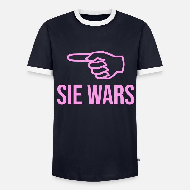 Sie wars - Männer Kontrast-T-Shirt - Navy/Weiß 