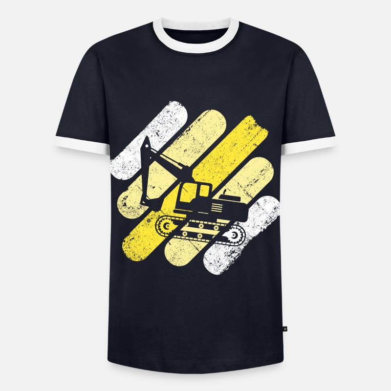Bagger - Männer Kontrast-T-Shirt - Navy/Weiß 