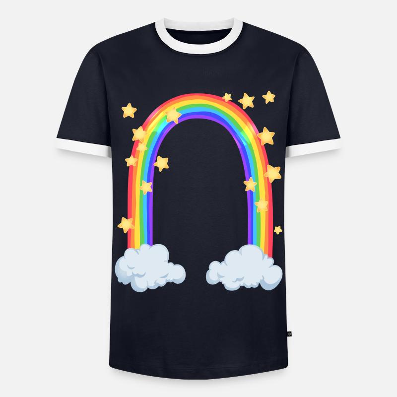 Rainbow - Men's Ringer Shirt - navy/white