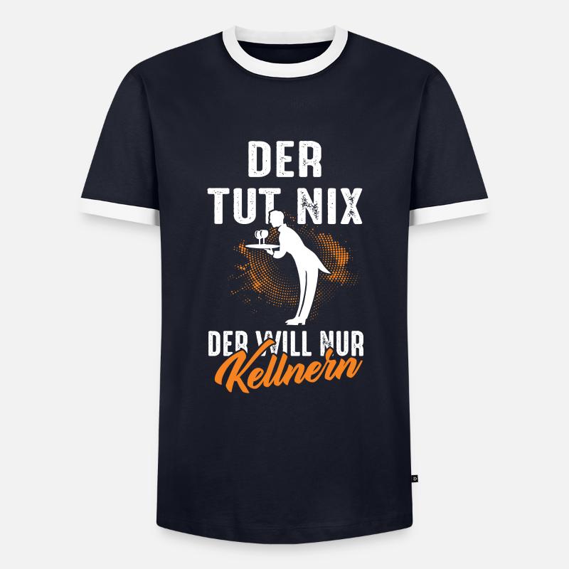 Kellner Kellnern Restaurant Bediunung Oberkellner - Männer Kontrast-T-Shirt - Navy/Weiß 