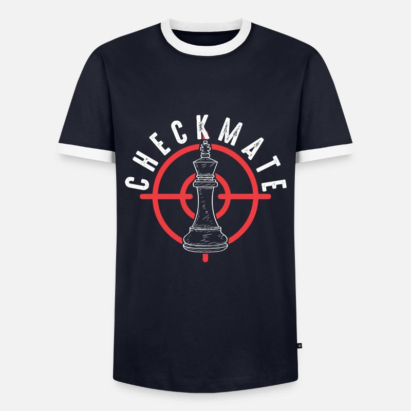 Checkmate Chess Chess - Men's Ringer Shirt - navy/white 