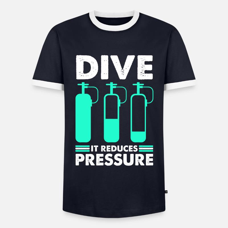 Diving dive diver diving saying - Men's Ringer Shirt - navy/white