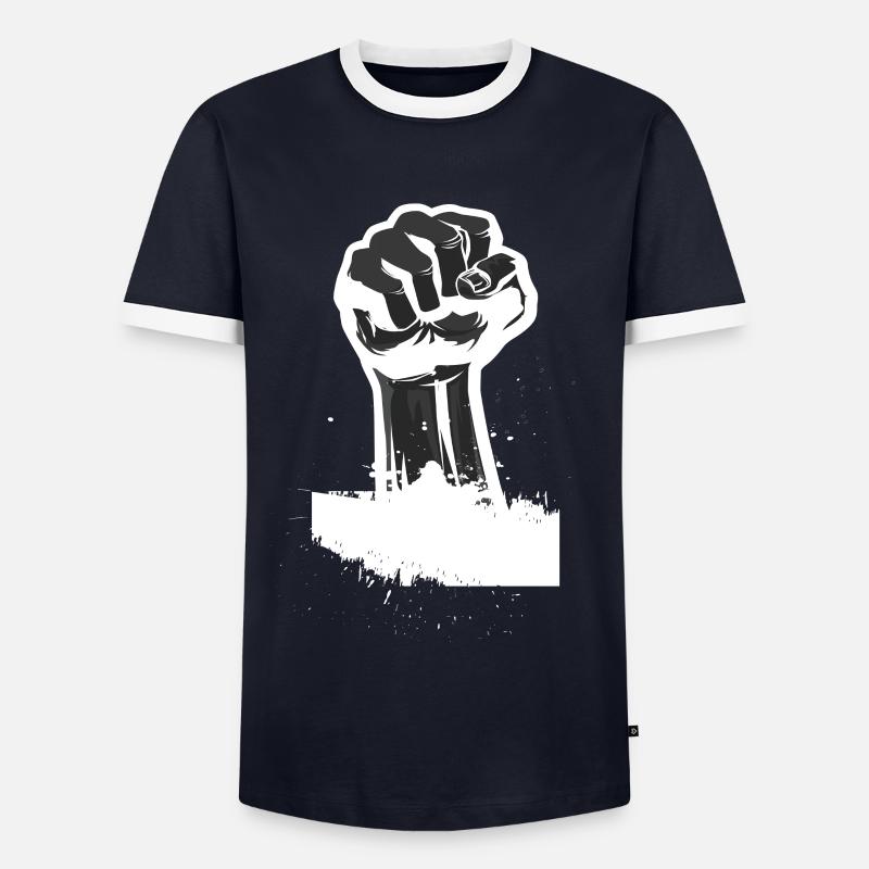 Revolution Faust Geschenk - Männer Kontrast-T-Shirt - Navy/Weiß 