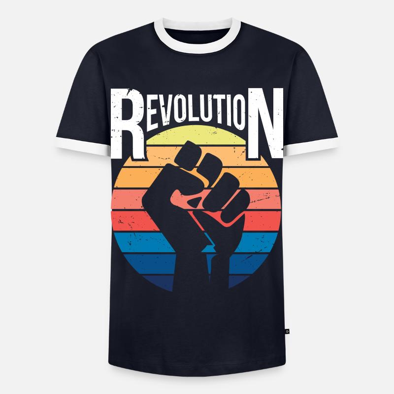 Revolution Retro Faust Geschenk - Männer Kontrast-T-Shirt - Navy/Weiß 