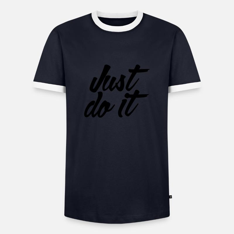 Simplement fais-le - T-shirt contrasté Homme - marine/blanc 