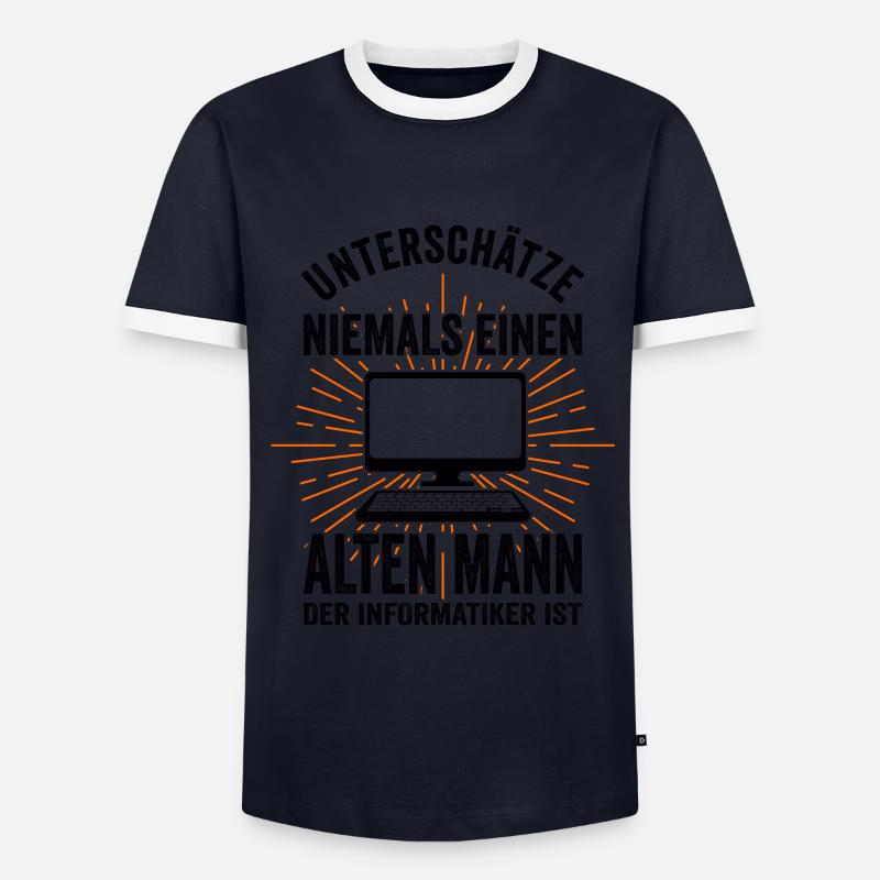 Informatiker Admin Informatik Lustige Sprüche - Männer Kontrast-T-Shirt - Navy/Weiß