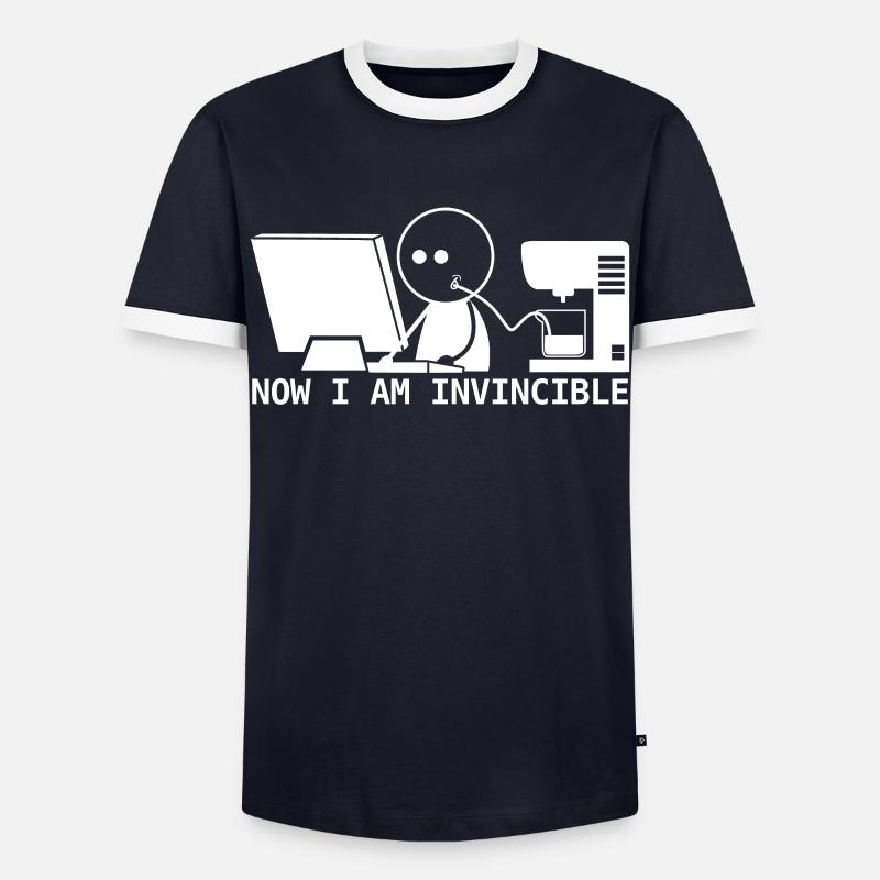 Admin Programmierer Nerd mit Kaffee - Männer Kontrast-T-Shirt - Navy/Weiß 