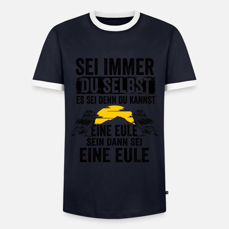 Eule Vogel Nachteule Nachtvogel Geschenk - Männer Kontrast-T-Shirt - Navy/Weiß 