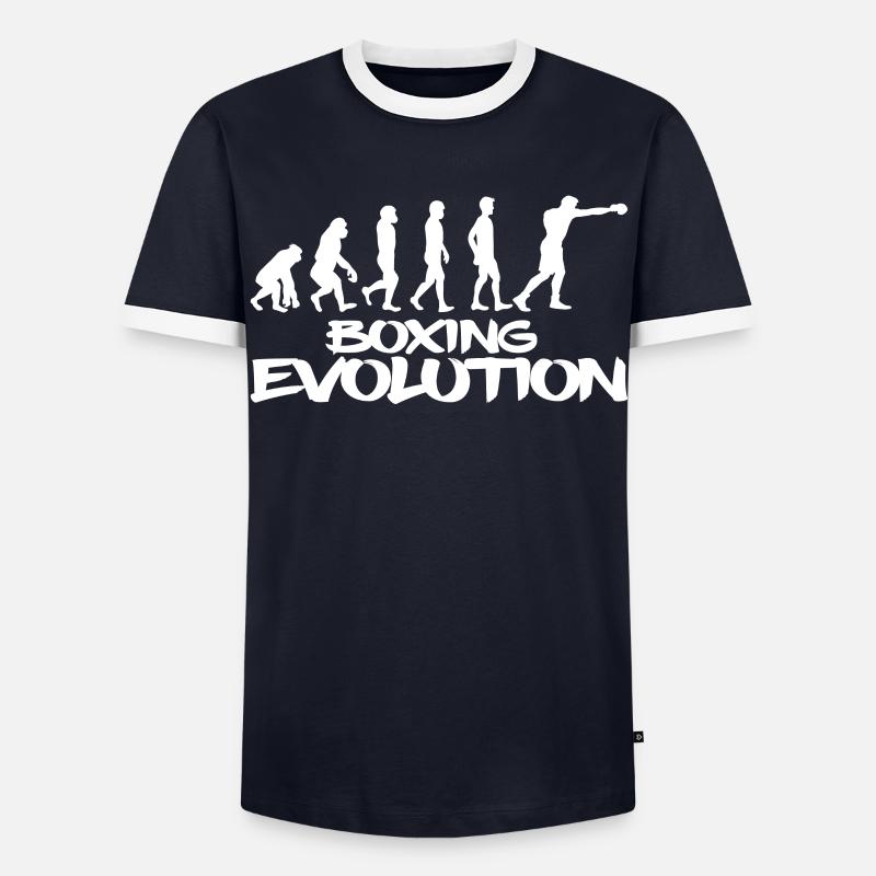 Évolution de la boxe - T-shirt contrasté Homme - marine/blanc 
