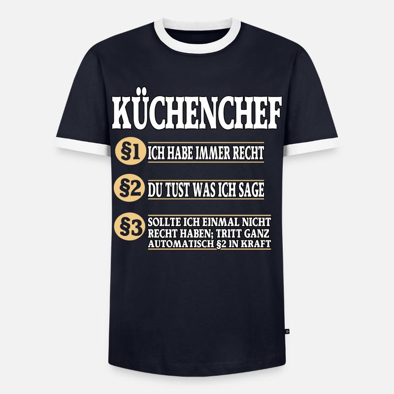 Küchenchef Koch Kochen - Männer Kontrast-T-Shirt - Navy/Weiß