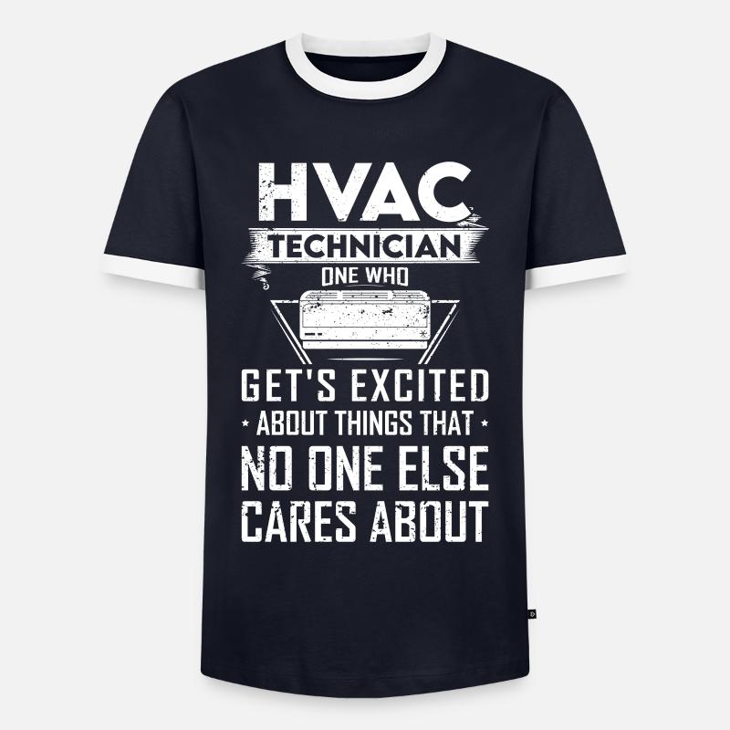 HLK Techniker Lustiger Spruch Haustechniker - Männer Kontrast-T-Shirt - Navy/Weiß