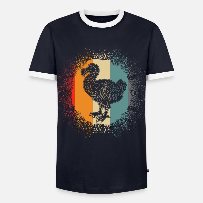 Dodos Retro Dodo - Männer Kontrast-T-Shirt - Navy/Weiß 