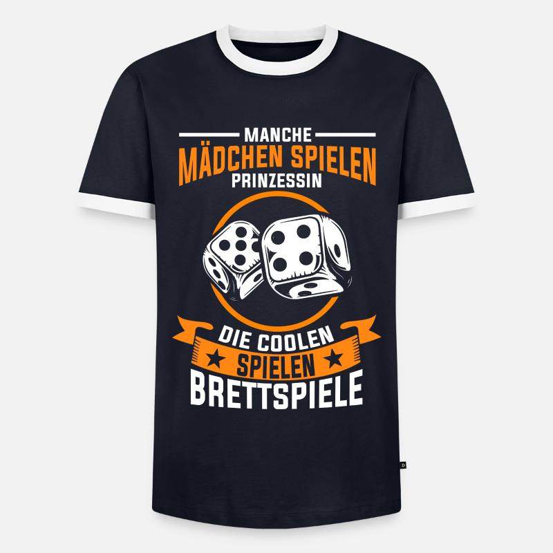 Brettspiele Mädchen - Männer Kontrast-T-Shirt - Navy/Weiß 
