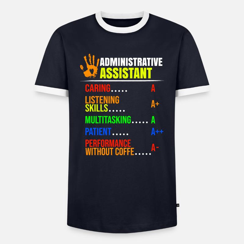 Administrative Assistant Certificate Funny Gift - Men's Ringer Shirt - navy/white 