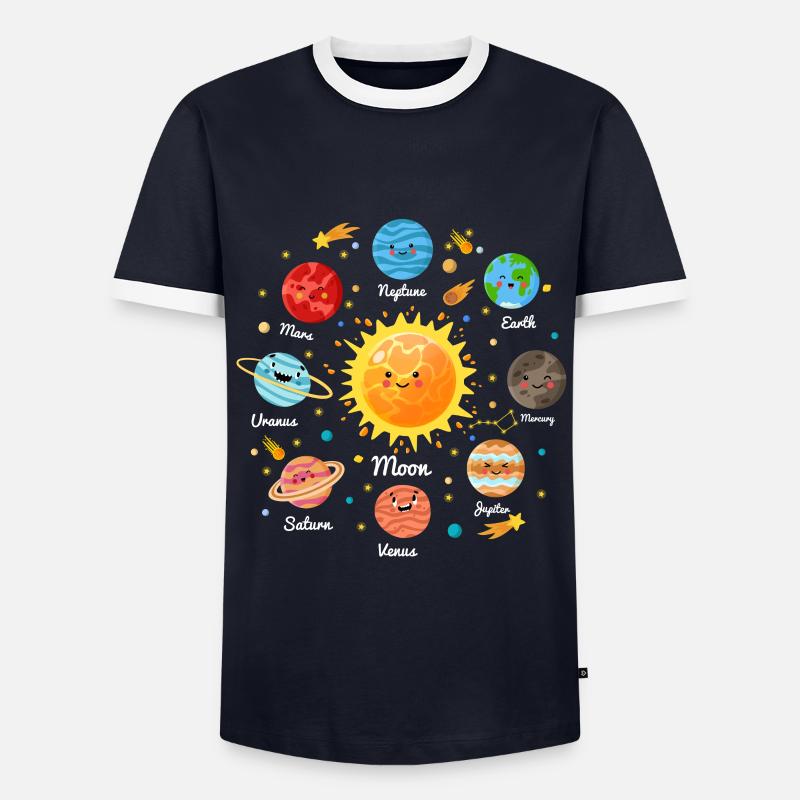 Solar System Space Planets for a sience lover - Männer Kontrast-T-Shirt - Navy/Weiß 