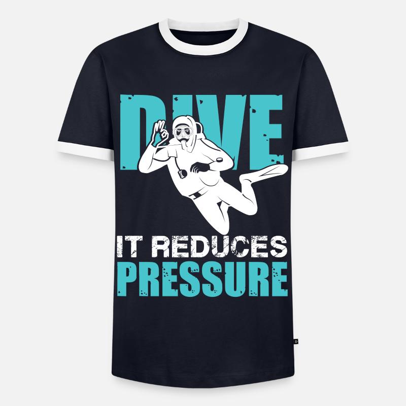 diving diver - Men's Ringer Shirt - navy/white