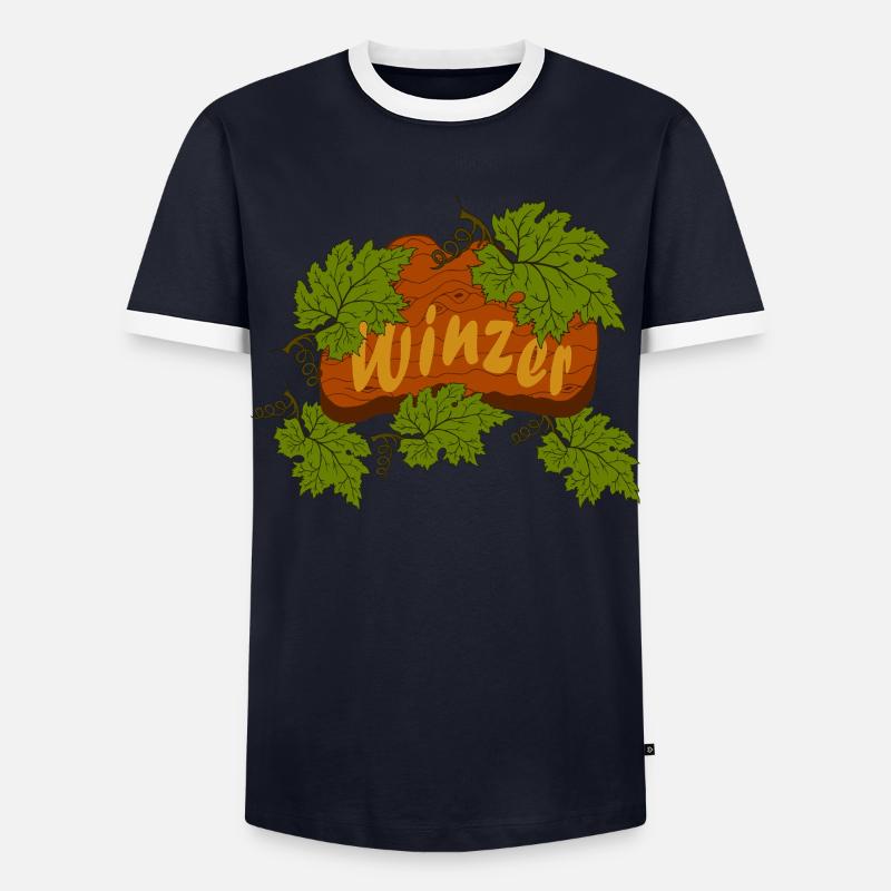 vintner - Men's Ringer Shirt - navy/white