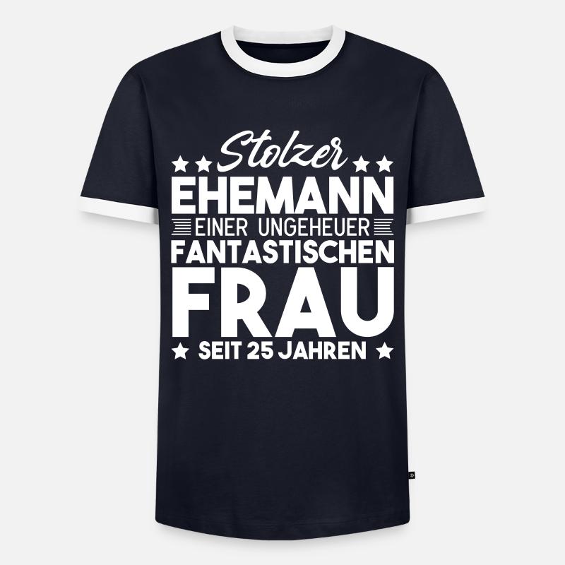 Ehepaar Ehemann Silberhochzeit Geschenk - Männer Kontrast-T-Shirt - Navy/Weiß