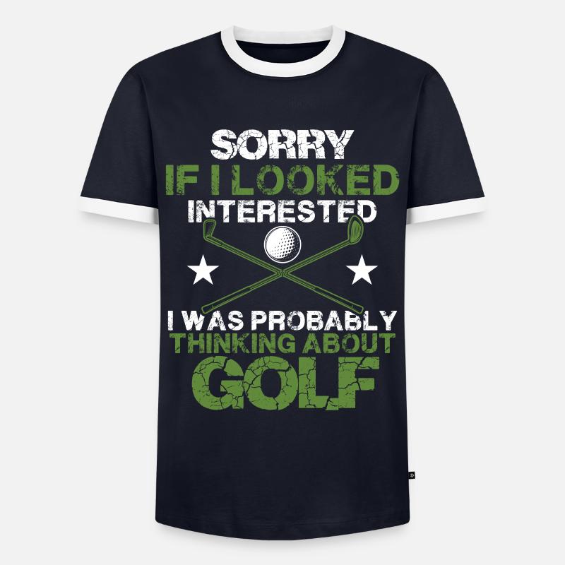 golf golfer - Men's Ringer Shirt - navy/white 
