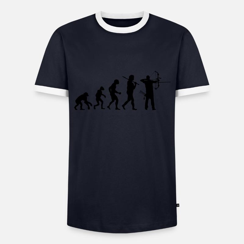 Evolution Archery - Men's Ringer Shirt - navy/white