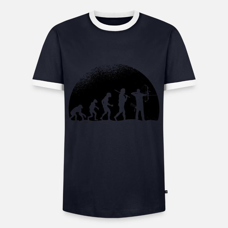 Evolution Archery - Men's Ringer Shirt - navy/white 