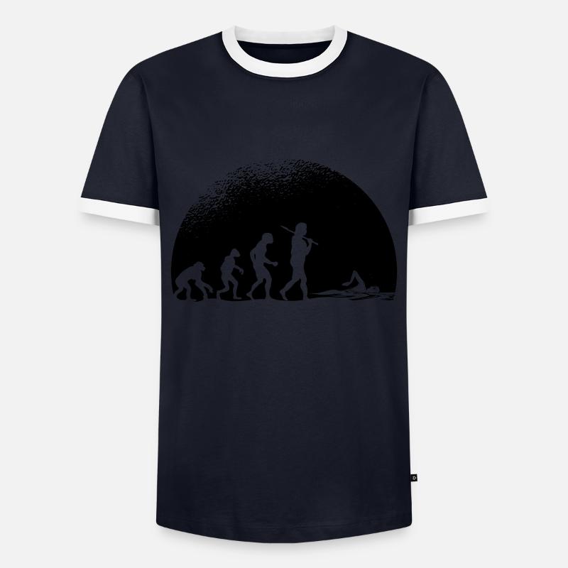 Evolution Swimming - Men's Ringer Shirt - navy/white 