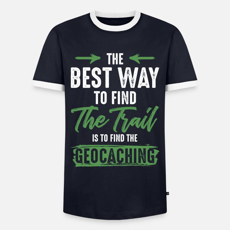 follow path geocaching - Men's Ringer Shirt - navy/white 