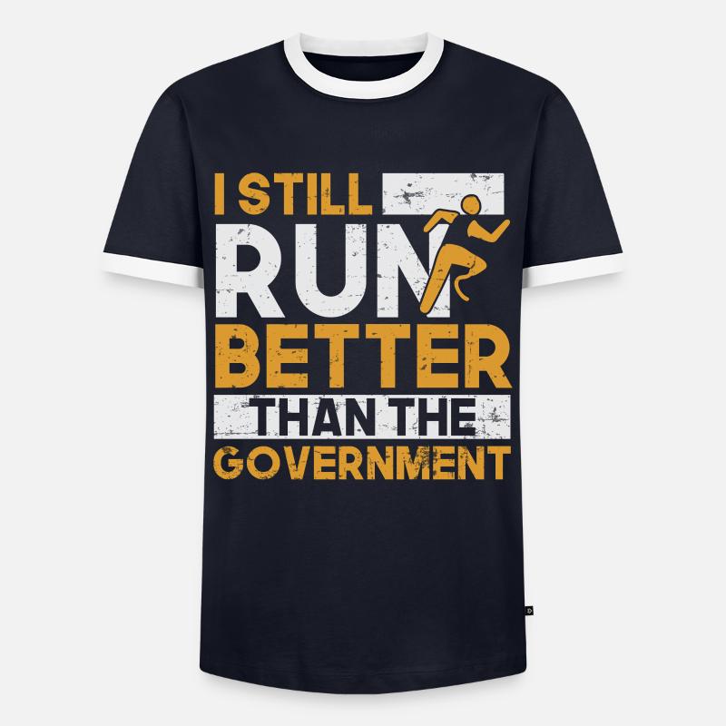 Amputation Rollstuhl - Männer Kontrast-T-Shirt - Navy/Weiß 