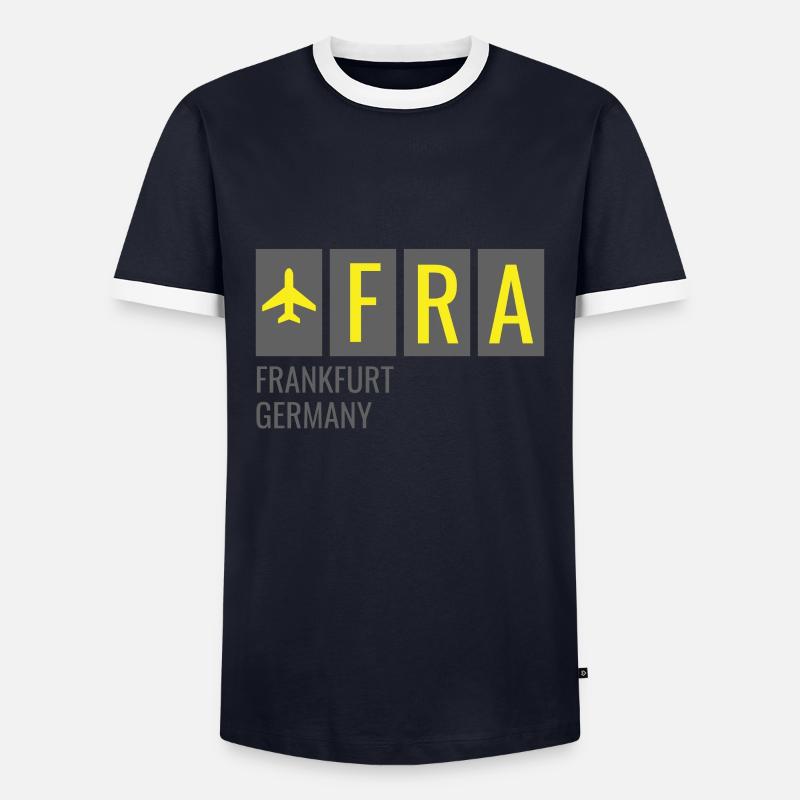 FRA Frankfurt Deutsch Flughafen Code - Männer Kontrast-T-Shirt - Navy/Weiß 