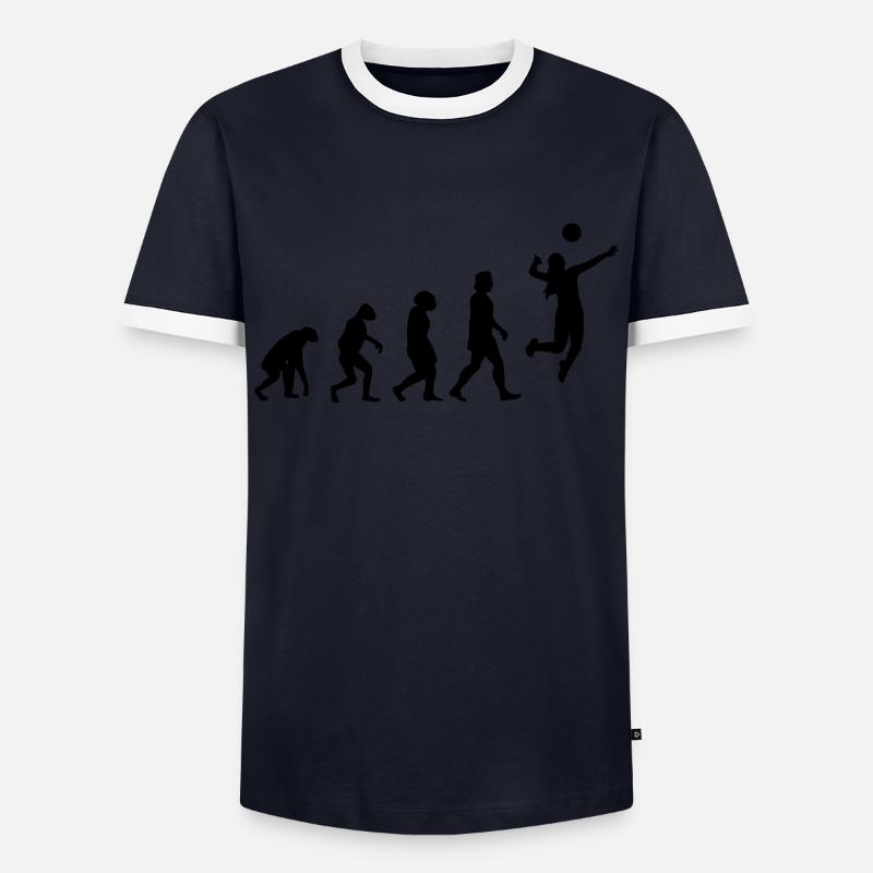 Volleyball Evolution Volleyball Player - Men's Ringer Shirt - navy/white