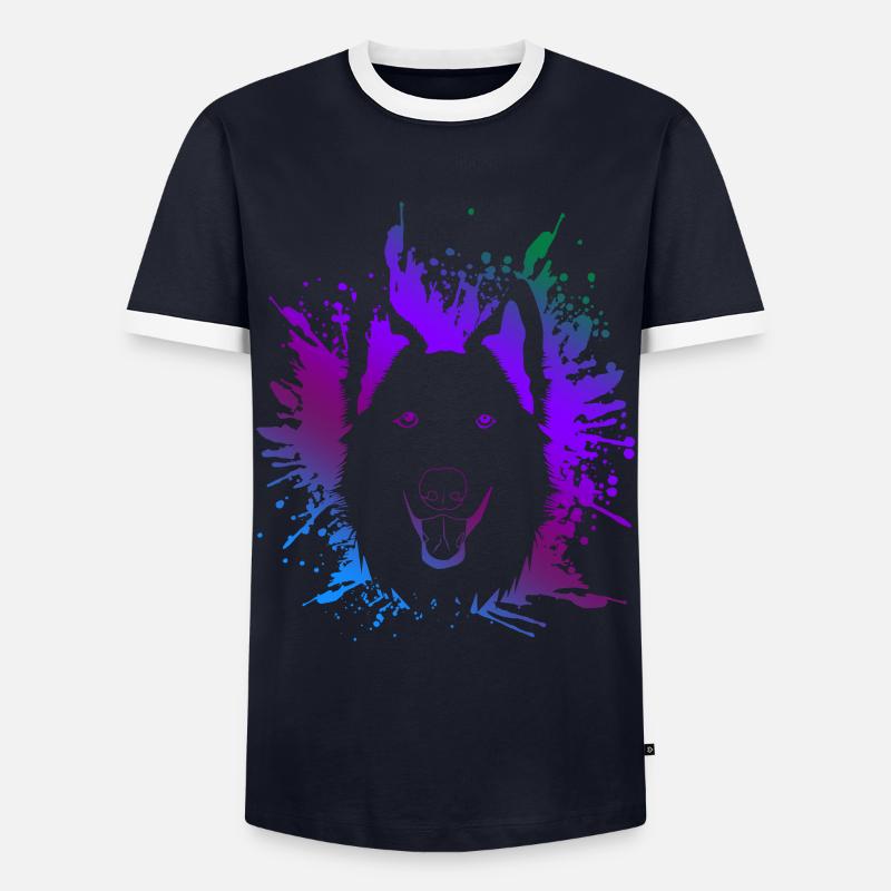 White Shepherd - Men's Ringer Shirt - navy/white